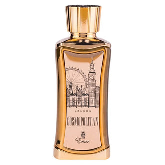 Sticla de parfum Emir Cosmopolitan London 100 ml, design elegant si luxos, cu finisaje atent lucrate, potrivit pentru iubitorii de parfumuri orientale rafinate