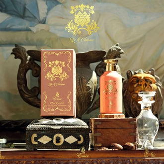 Sticla de parfum Emir La Charme 100 ml, design elegant si luxos, cu finisaje atent lucrate, potrivit pentru iubitorii de parfumuri orientale rafinate