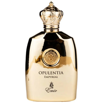 Sticla de parfum Emir Opulentia Empyreal 100 ml, design elegant si luxos, cu finisaje atent lucrate, potrivit pentru iubitorii de parfumuri orientale rafinate