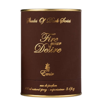Sticla de parfum Emir Fire Your Desire 100 ml, design elegant si luxos, cu finisaje atent lucrate, potrivit pentru iubitorii de parfumuri orientale rafinate