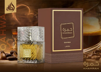 Parfum Lattafa Khamrah Qahwa 100 ml, design de lux inspirat de traditia cafelei arabe.