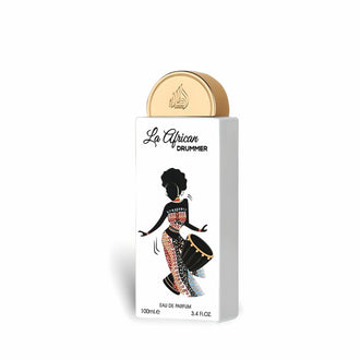 Sticla parfum Lattafa Pride La African Drummer 100 ml, design vibrant si cultural.
