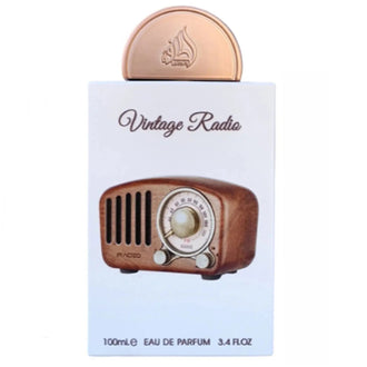 Parfum Lattafa Pride Vintage Radio 100 ml, flacon artistic inspirat de aparatele radio vechi.