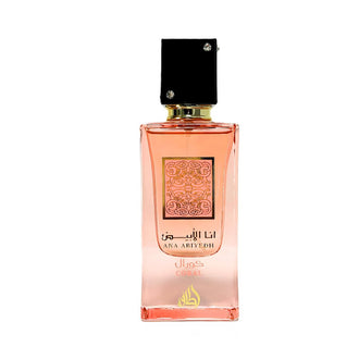 Sticla parfum Lattafa Ana Abiyedh Coral 60 ml, design minimalist cu accente coral.