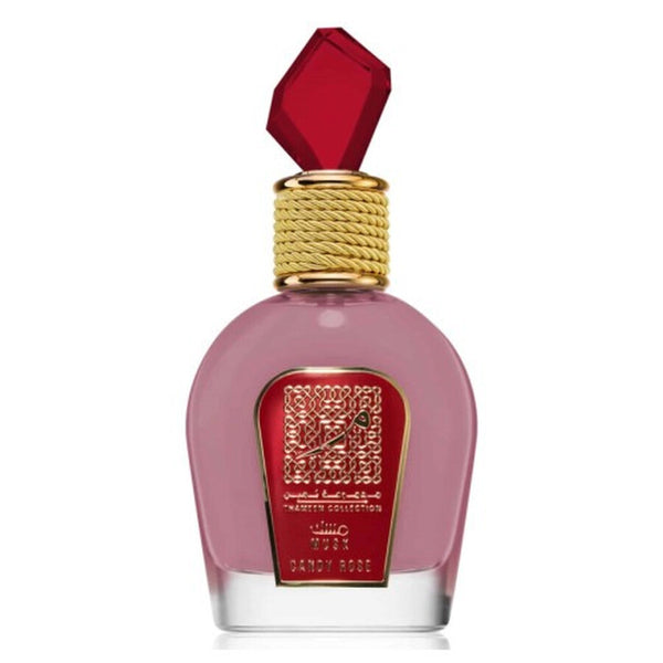 Parfum Lattafa Candy Rose 100 ml, flacon feminin si jucaus.