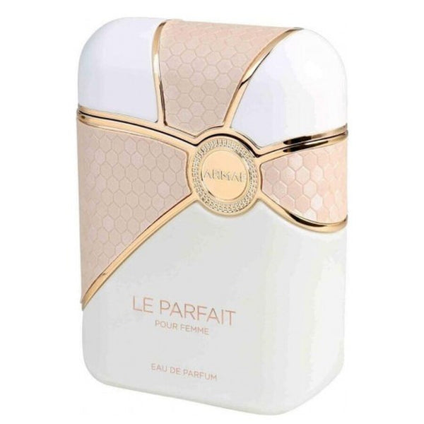 Sticla parfum Armaf Le Parfait Femme 100 ml, flacon alb elegant.