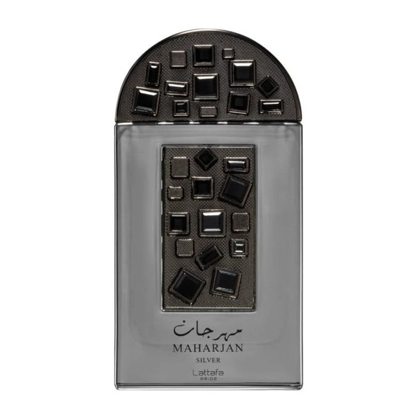 Parfum Lattafa Pride Maharjan Silver 100 ml, flacon argintiu modern.