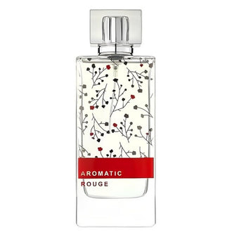 Parfum feminin Alhambra Aromatic Rouge 100 ml, flacon rosu intens cu design sofisticat.