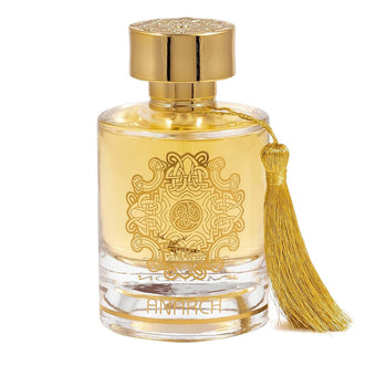 Sticla de parfum Alhambra Anarch 100 ml, design minimalist alb si auriu cu aspect luxos.