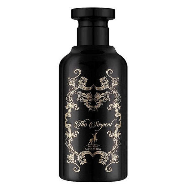 Parfum Alhambra The Serpent 100 ml, flacon verde smarald cu simbolul sarpelui.