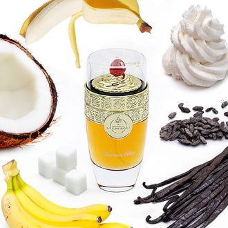 Sticla de parfum Ministry of Gourmand Banana Bliss 100 ml, design elegant si luxos, cu finisaje atent lucrate, potrivit pentru iubitorii de parfumuri orientale rafinate