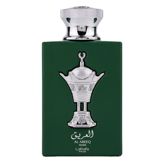 Parfum Lattafa Pride Al Areeq Silver 100 ml, flacon argintiu modern.