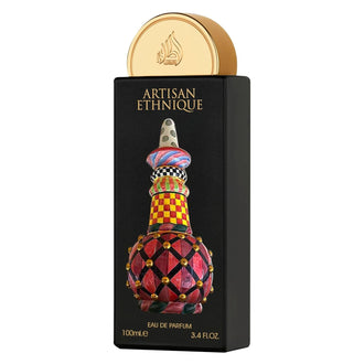 Parfum Lattafa Pride Artisan Ethnique 100 ml, flacon cu motive etnice artizanale.