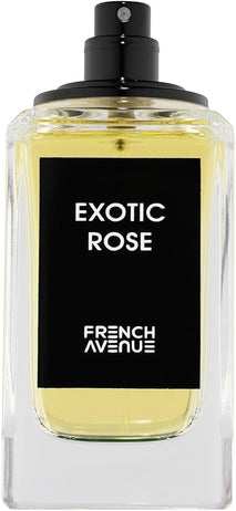 Sticla de parfum French Avenue Exotic Rose 100 ml, design elegant si luxos, cu finisaje atent lucrate, potrivit pentru iubitorii de parfumuri orientale rafinate