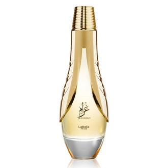 Sticla parfum Lattafa Pride Gharam 100 ml, design pasional si misterios.