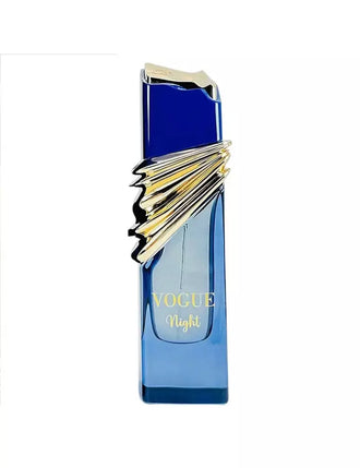 Sticla parfum Alhambra Vogue Night 100 ml, design elegant in culori inchise.