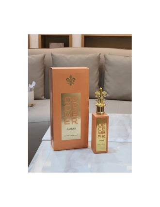 Sticla de parfum Paris Corner December Ambar 100 ml, design elegant si luxos, cu finisaje atent lucrate, potrivit pentru iubitorii de parfumuri orientale rafinate