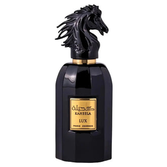 Sticla de parfum Paris Corner Kaheela Lux 85 ml, design elegant si luxos, cu finisaje atent lucrate, potrivit pentru iubitorii de parfumuri orientale rafinate