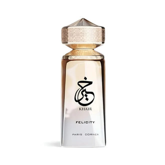 Sticla de parfum Paris Corner Khair Felicity 100 ml, design elegant si luxos, cu finisaje atent lucrate, potrivit pentru iubitorii de parfumuri orientale rafinate
