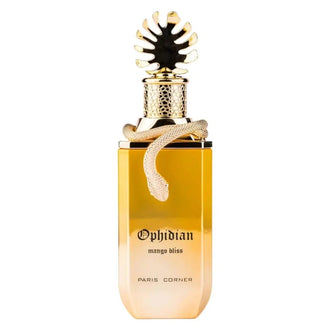 Sticla de parfum Paris Corner Ophidian Mango Bliss 100 ml, design elegant si luxos, cu finisaje atent lucrate, potrivit pentru iubitorii de parfumuri orientale rafinate
