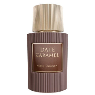 Sticla de parfum Paris Corner Date Caramel 100 ml, design elegant si luxos, cu finisaje atent lucrate, potrivit pentru iubitorii de parfumuri orientale rafinate