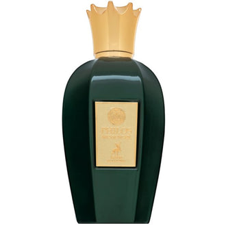 Parfum Alhambra Philos Messenger 100 ml, flacon verde cu textura catifelata.