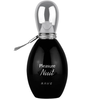 Parfum Rave Pleasure Nuit 100 ml, flacon elegant in tonuri inchise.