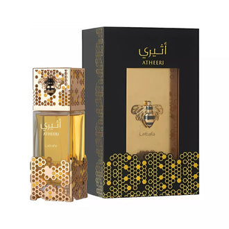 Flacon parfum Alhambra Atheeri 100 ml, design transparent si elegant, stil minimalist.