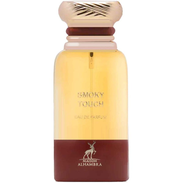 Parfum Alhambra Smoky Touch 80 ml, flacon elegant in nuante de fumuriu.
