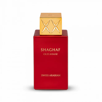 Sticla de parfum Swiss Arabian Shaghaf Oud Ahmar CC 75 ml, design elegant si luxos, cu finisaje atent lucrate, potrivit pentru iubitorii de parfumuri orientale rafinate