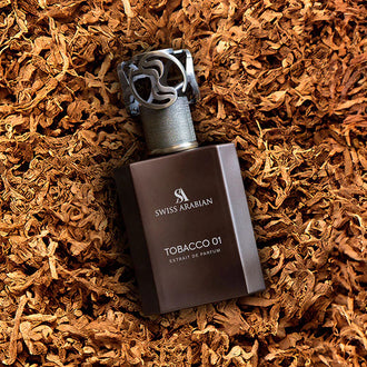 Sticla de parfum Swiss Arabian Tobacco 01 Extrait de Parfum 50 ml, design elegant si luxos, cu finisaje atent lucrate, potrivit pentru iubitorii de parfumuri orientale rafinate
