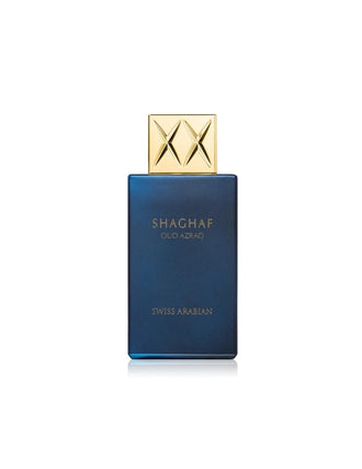 Sticla de parfum Swiss Arabian Shaghaf Oud Azraq CC 75 ml, design elegant si luxos, cu finisaje atent lucrate, potrivit pentru iubitorii de parfumuri orientale rafinate