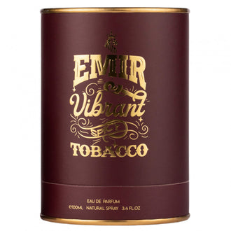 Sticla de parfum Emir Vibrant Spicy Tobacco 100 ml, design elegant si luxos, cu finisaje atent lucrate, potrivit pentru iubitorii de parfumuri orientale rafinate