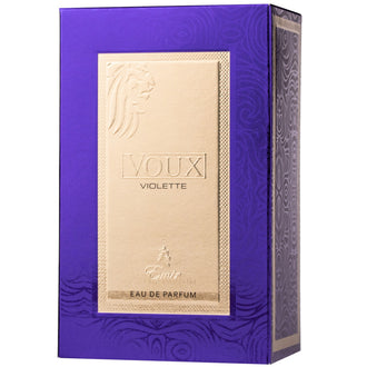 Sticla de parfum Emir Voux Violette 100 ml, design elegant si luxos, cu finisaje atent lucrate, potrivit pentru iubitorii de parfumuri orientale rafinate