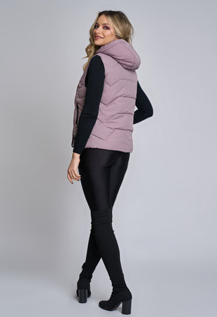 Alexis vest with lilac purple hood 