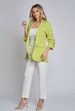 Ladies' Mirabel pistachio green jacket with crinkled sleeves