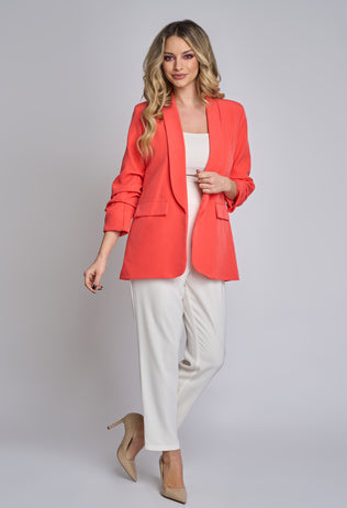 Ladies' Mirabel coral jacket with crinkled sleeves