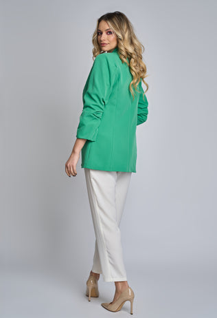 Ladies' Mirabel light green jacket with crinkled sleeves