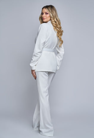 Women's suit Aliona white with feathers