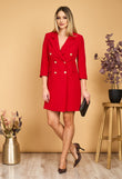 Red Julia jacket type dress with 3/4 sleeves