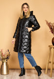 Sheila Long Black Quilted Jacket with Hood
