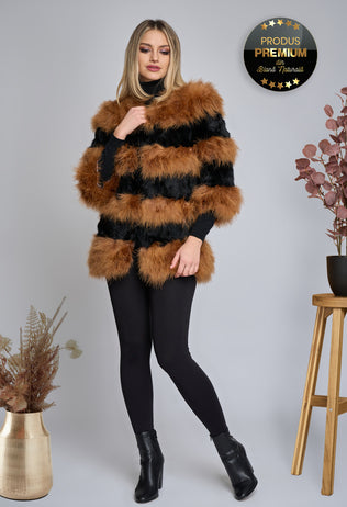 Olga brown & black fur jacket 