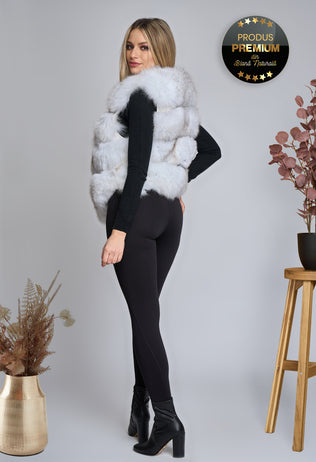 Light gray Anya fur vest