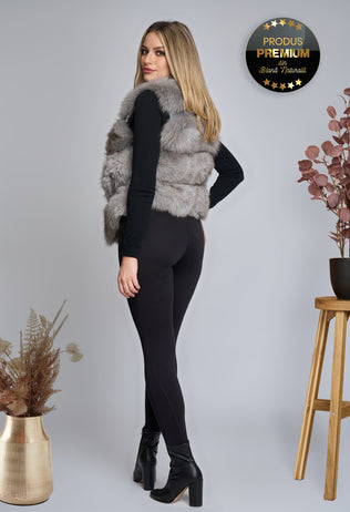 Dark gray Anya fur vest 
