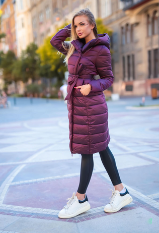 Iridescent purple Claudia fascinator jacket with hood &amp; cord