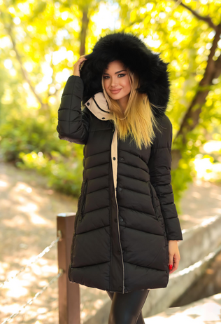 Black Emily fascinator jacket with 2 faces & hood