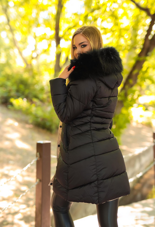 Black Emily fascinator jacket with 2 faces &amp; hood