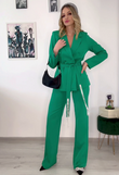 Delia green lady's suit with rhinestones